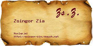 Zsingor Zia névjegykártya